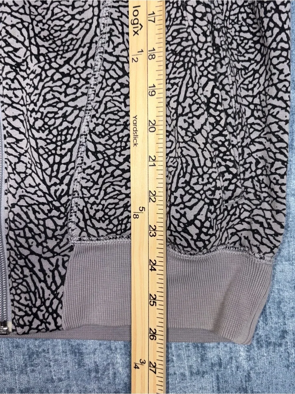Jordan Elephant Print Y2k Full Zip Hoodie Grey Black Red Jumpman Mens Small
